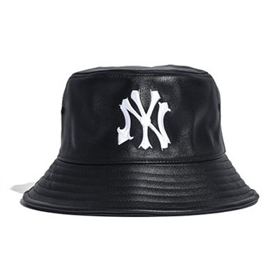 NEW VINTAGE(ニュービンテージ)/ CHROME YORK LEATHER BUCKET HAT -BLACK-