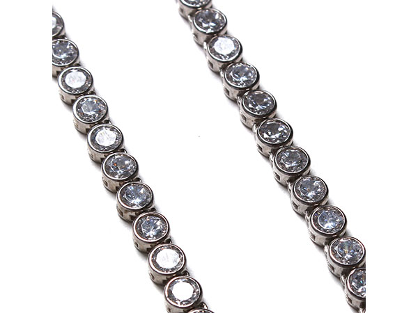 NO BRAND(ノーブランド)/ SILVER RHINESTONE NECKLACE -45cm-