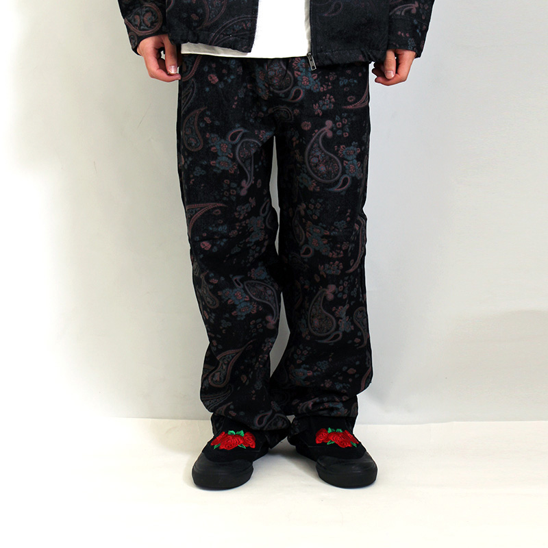 PAISLEY DENIM TEPS -BLACK-