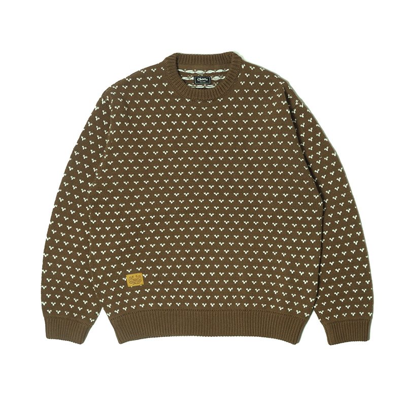 CREW KNIT -BROWN-