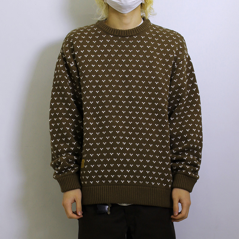 CREW KNIT -BROWN-