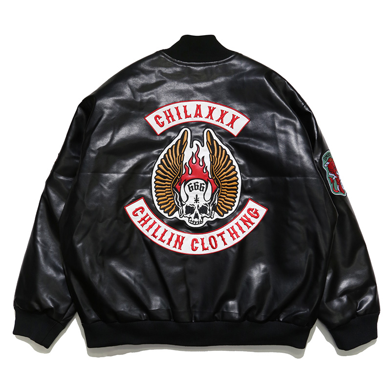 美品】Chilaxxx/BIKERGANG ECO LEATHERJACKET-