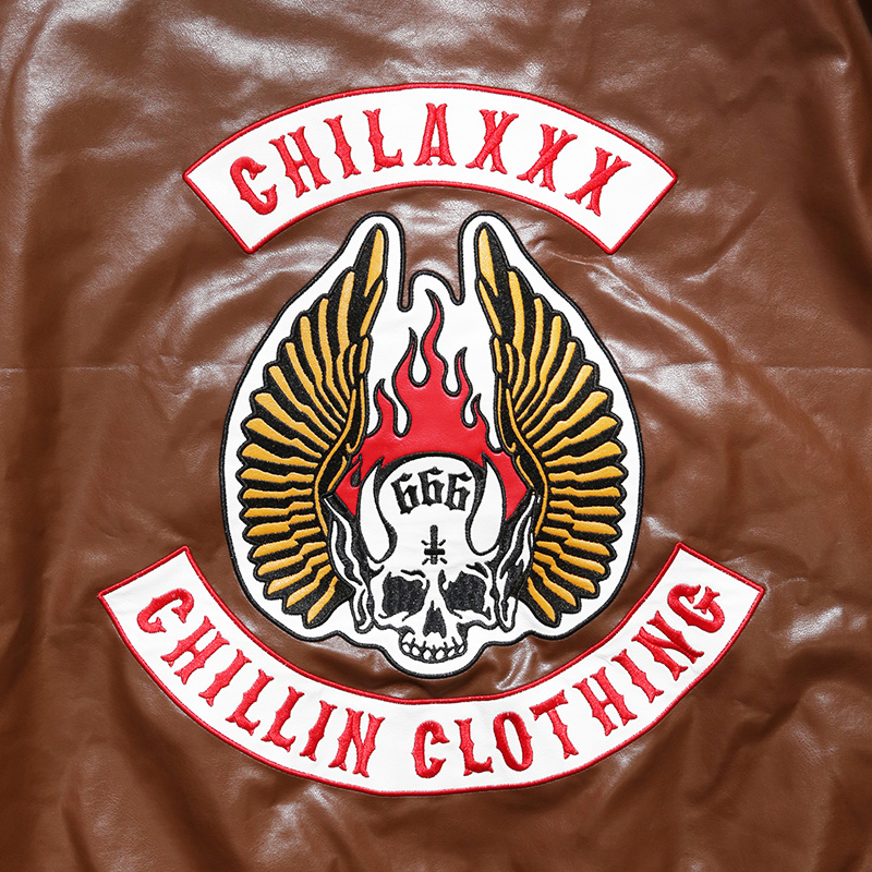 Chilaxxx(チラックス)/ BIKER GANG ECO LEATHER JACKET -BROWN