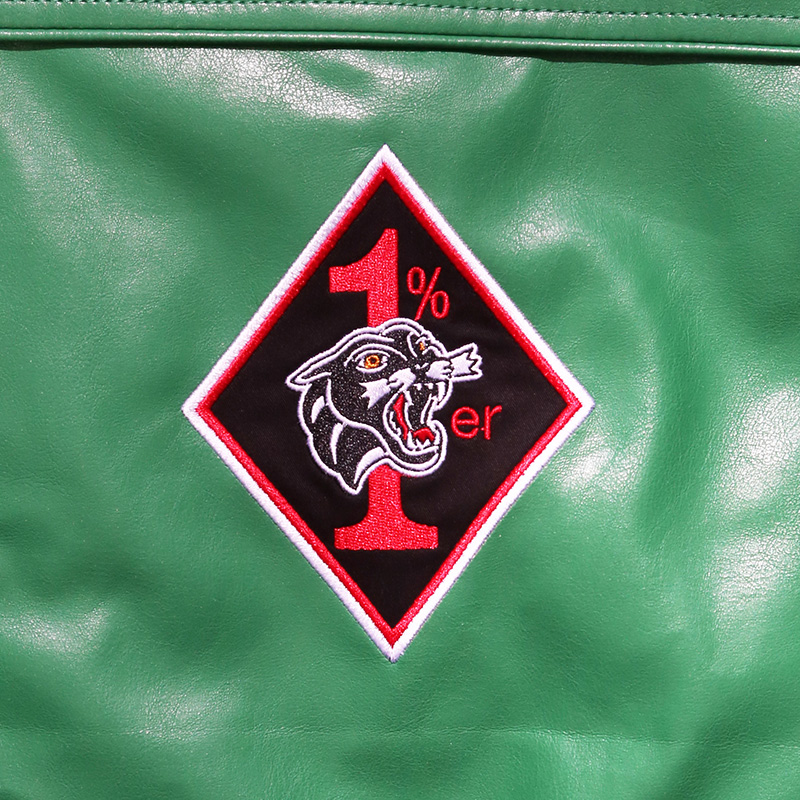 Chilaxxx(チラックス)/ BIKER GANG ECO LEATHER JACKET -GREEN