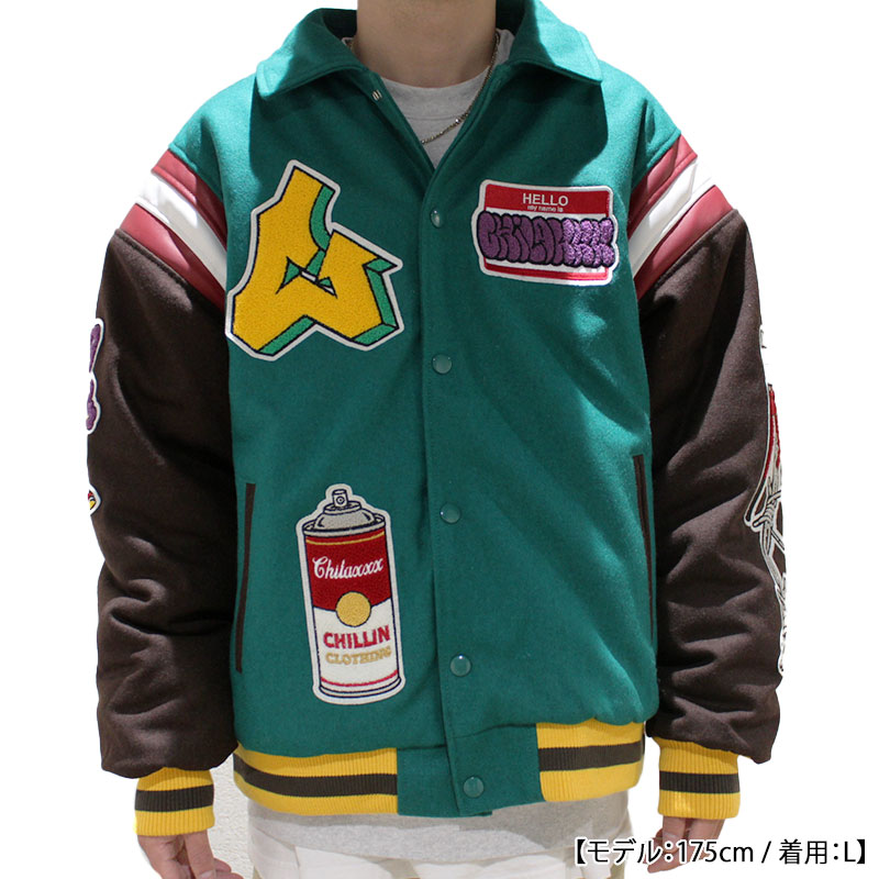 Chilaxxx(チラックス)/ VANDALISM VARSITY JACKET -BLACK- | WALKIN