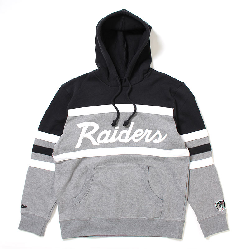 Mitchell and Ness Raiders M&N Head Coach Hoodie Black Gray White