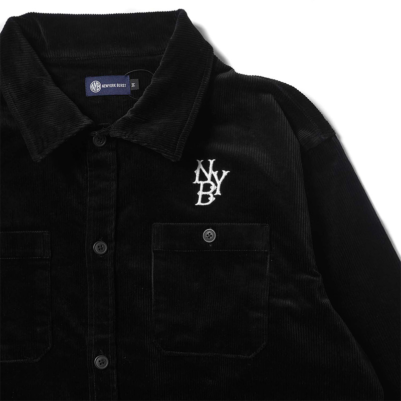 COLLEGE CORDUROY SHIRT JKT -BLACK-