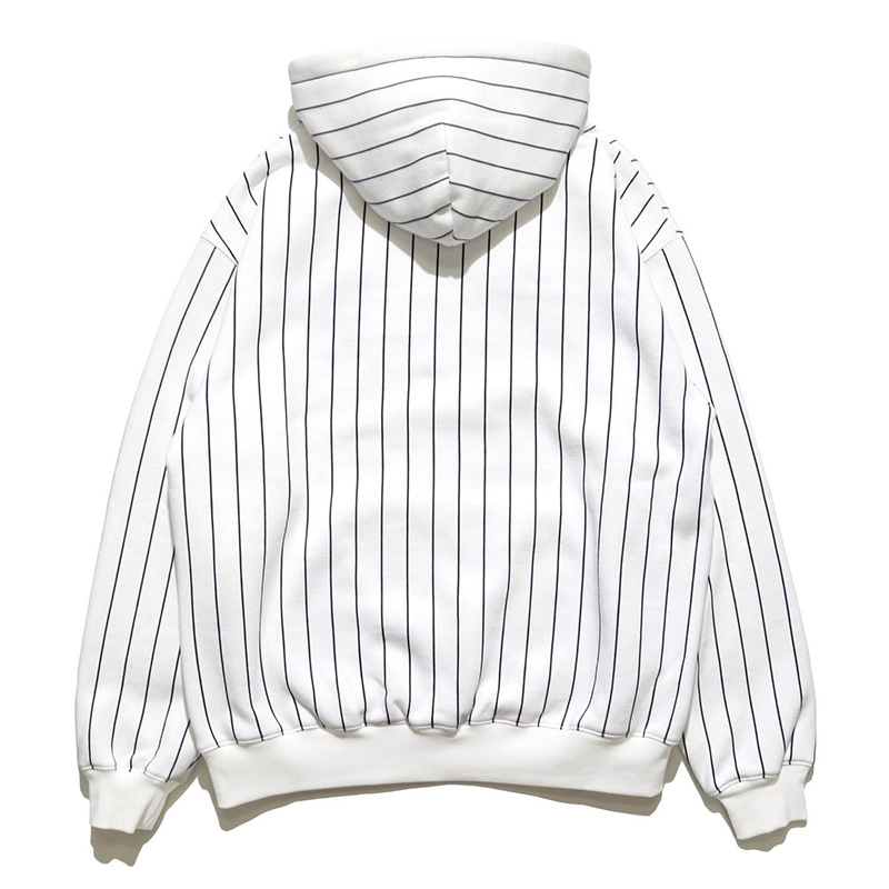 STRIPE HOODIE -WHITE-