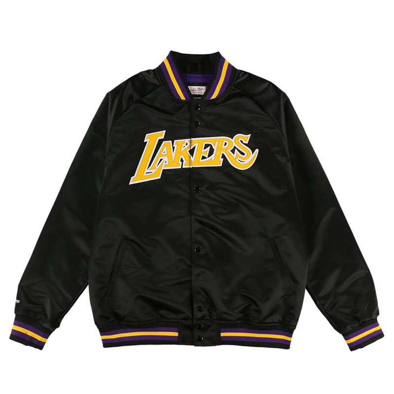 Mitchell\u0026Ness LAKERS ナイロンジャケット スタジャン　NBA