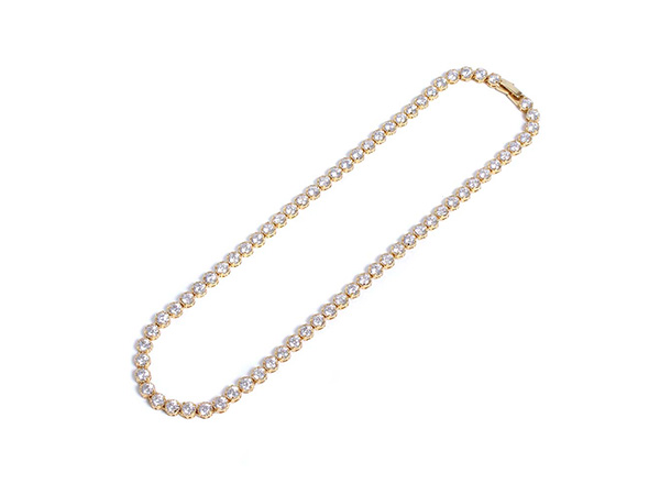 ADVANCE(アドバンス)/ GOLD TENNIS NECKLACE -42cm×0.5cm-