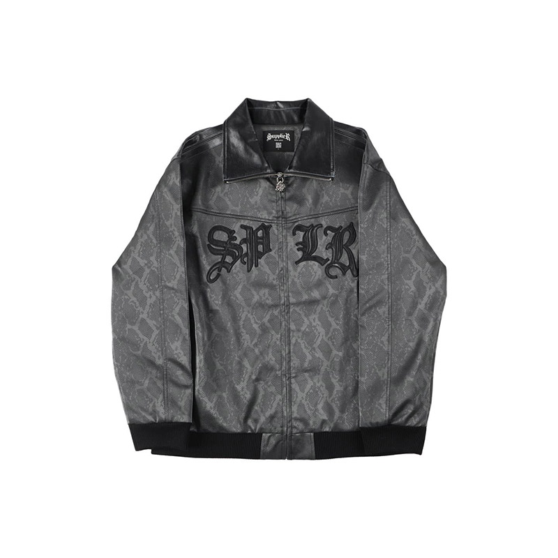 SUPPLIER(サプライヤー)/ PYTHON LEATHER TRACK JACKET-BLACK