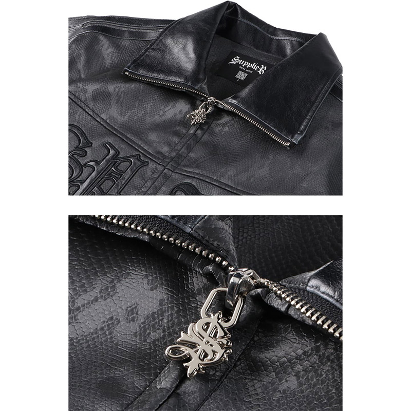 SUPPLIER(サプライヤー)/ PYTHON LEATHER TRACK JACKET-BLACK