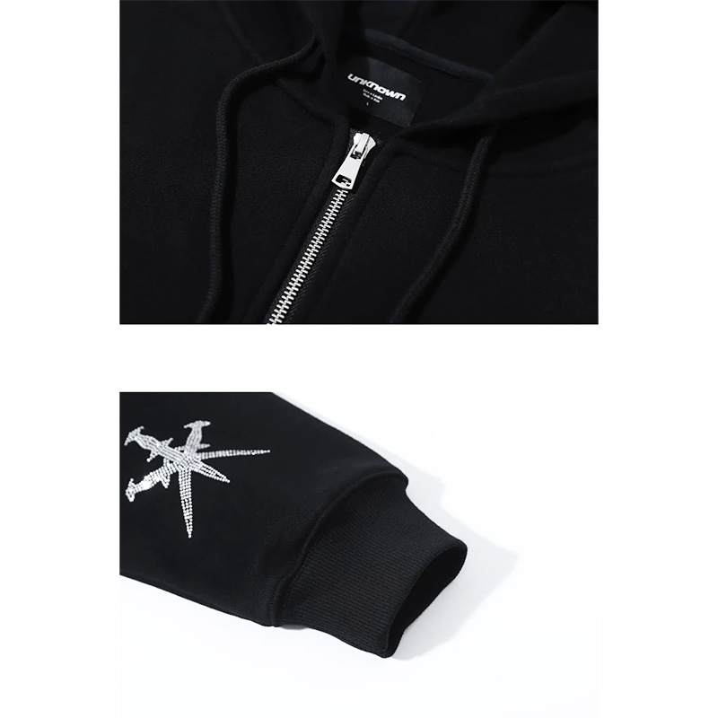 UNKNOWN LONDON(アンノウンロンドン)/ BLACK DAGGER RHINESTONE ZIP