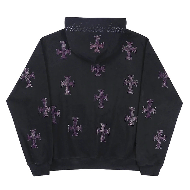 UNKNOWN LONDON(アンノウンロンドン)/ BLACK＆PURPLE CROSS RHINESTONE