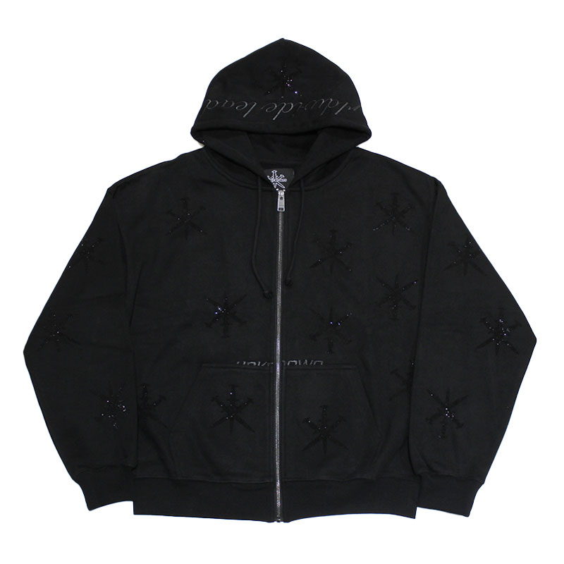 UNKNOWN DAGGER RHINSTONE ZIP HOODIE