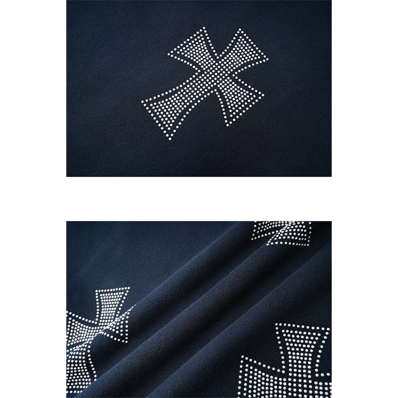 UNKNOWN LONDON(アンノウンロンドン)/ Navy Cross Rhinestone Zip