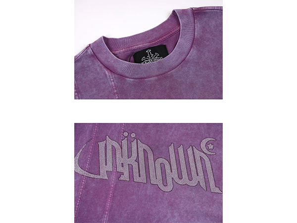 UNKNOWN(アンノウン) Purple Washed Hybrid Tee