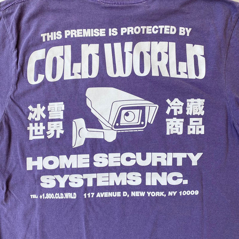 Cold World Frozen Goods(コールドワールドフローズングッズ)/ HOME SECURITY TEE -2.COLOR-