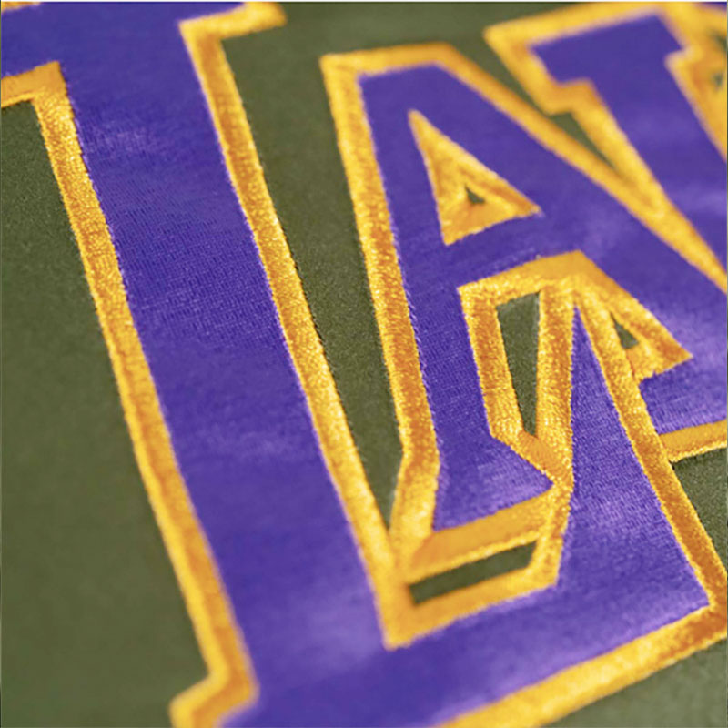 MITCHELL&NESS(ミッチェル＆ネス)/ SATIN BOMBER JACKET LOS ANGELES LAKERS -OLIVE-