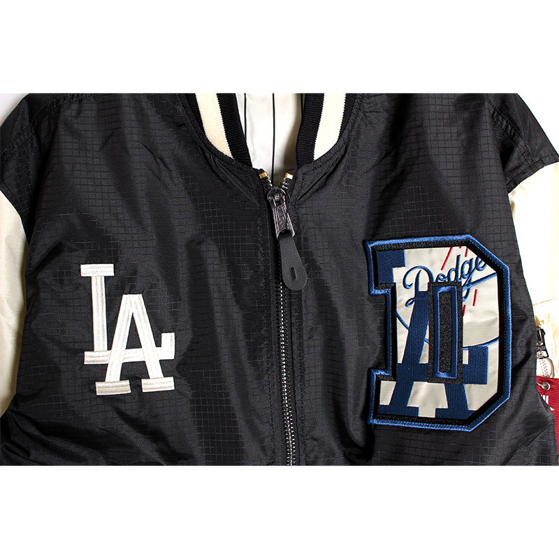 MLB X ALPHA X NEW ERA(エムエルビー アルファー ニューエラ)/ LOS ANGELES DODGERS×ALPHA×NEWERA L-2B BOMBER JACKET -BLACK-