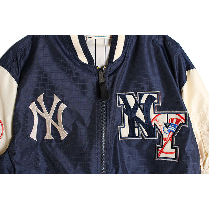 MLB X ALPHA X NEW ERA(エムエルビー アルファー ニューエラ)/ NEW YORK YANKEES×ALPHA×NEWERA L-2B BOMBER JACKET -NAVY-