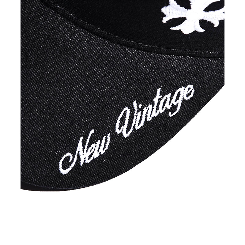 NEW VINTAGE(ニュービンテージ)/ NEWVINTAGE CROSS STITCH 6PANEL CAP -BLACK-