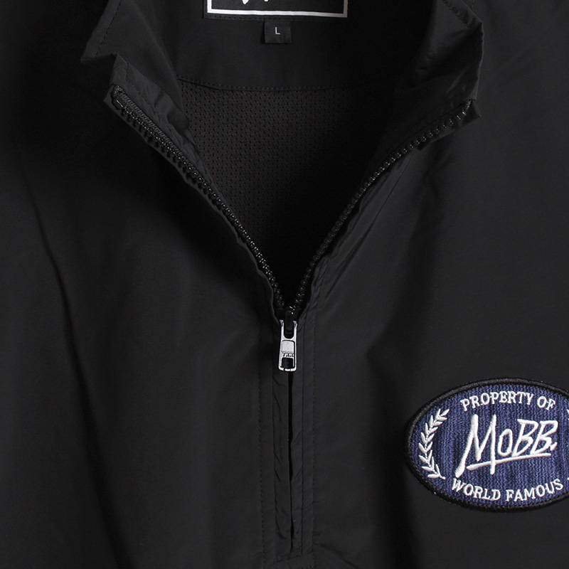 WAPPEN NYLON HALF ZIP -BLACK-