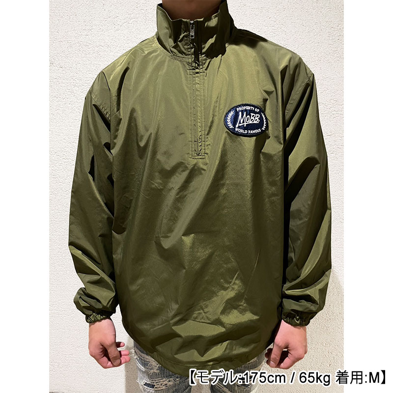 WAPPEN NYLON HALF ZIP -OLIVE-