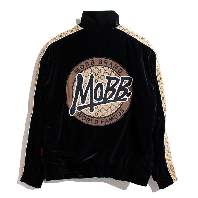 MONOGRAM VELOR TRACK JACKET -BLACK-