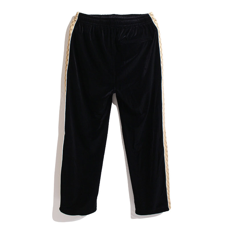 MONOGRAM VELOR TRACK PANTS -BLACK-