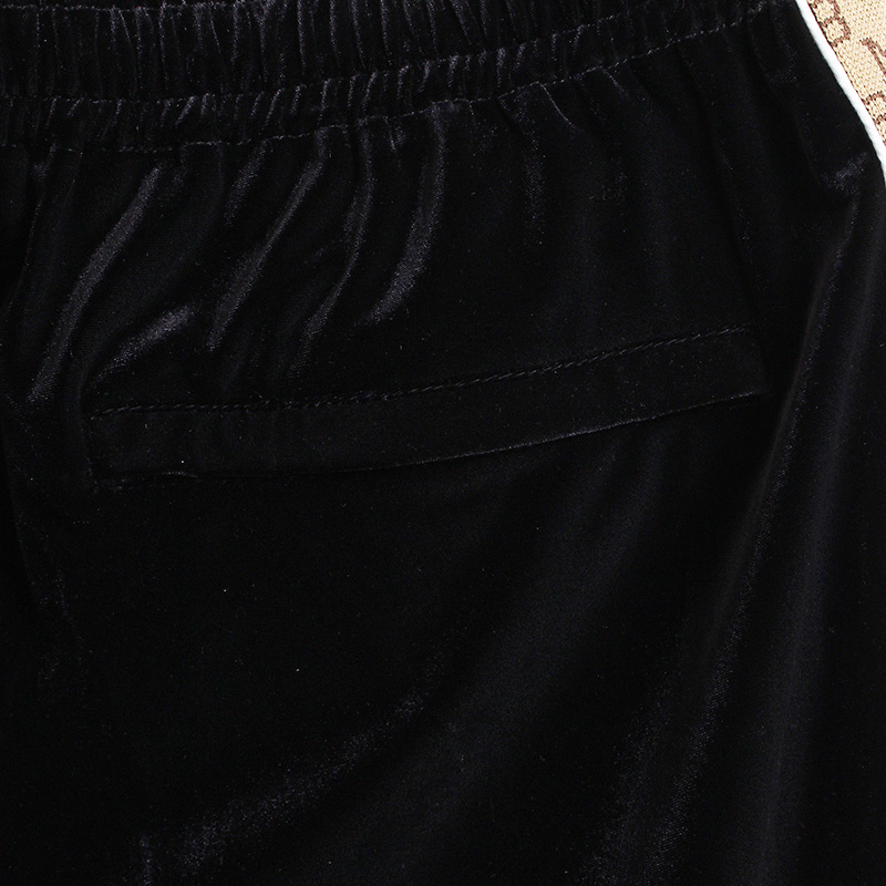 MONOGRAM VELOR TRACK PANTS -BLACK-