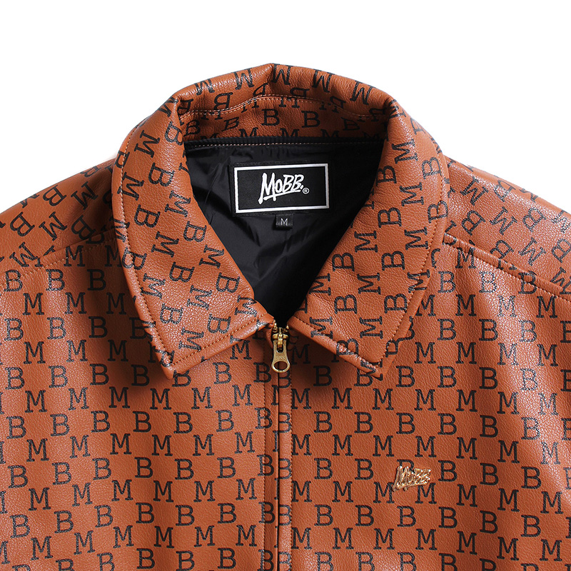 MONOGRAM ECO LEATHER JACKET -MULTI-