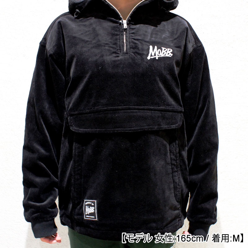 COURDUROY ANORAK -BLACK-