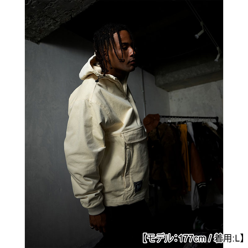 COURDUROY ANORAK -WHITE-