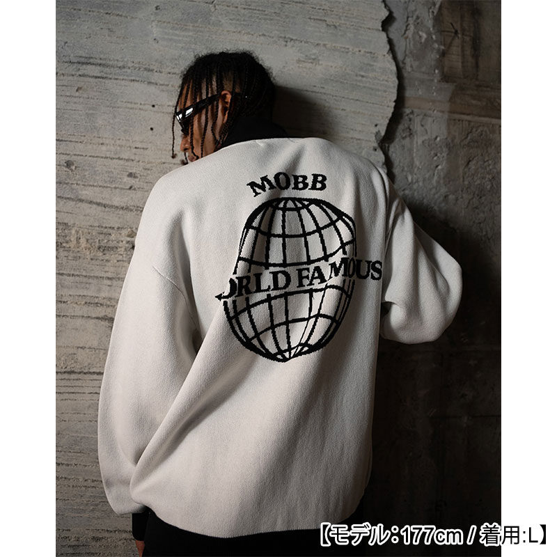 WORLD WIDE HALF ZIP KNIT -WHITE-