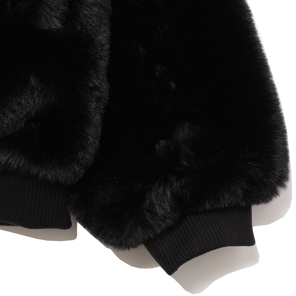 FUR HOOD JACKET -BLACK-