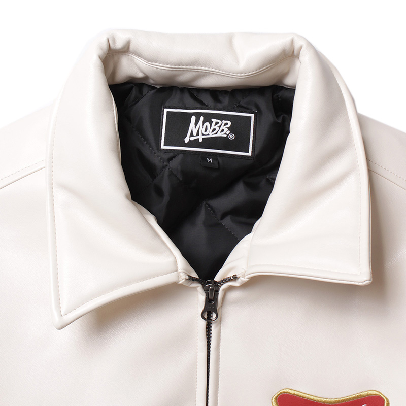 ECO LETHER BREWERY JACKET -WHITE-