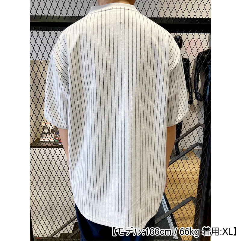 JACQUARD STRIPE HENRY SHIRT -WHITE- | WALKIN STORE WEB SHOP