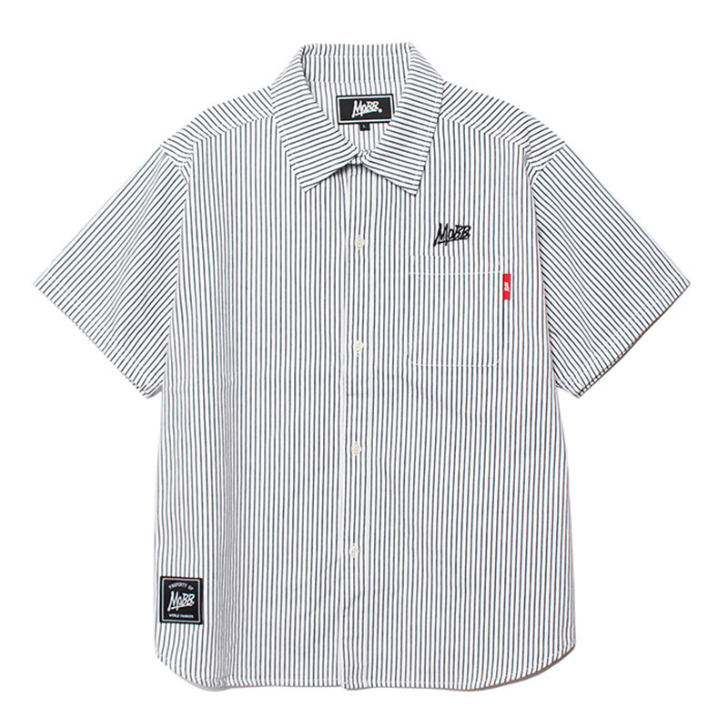 EMBROIDERY S/S SHIRT -HICKORY STRIPE-