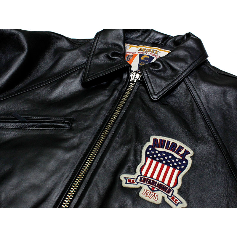 AVIREX（アヴィレックス）/ LIGHT SIGNATURE VARSITY JKT -BLACK