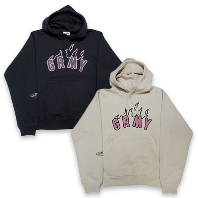 GRIMEY(グライミー)/ MELTED STONE VINTAGE HOODIE -2.COLOR-(BLACK, S)