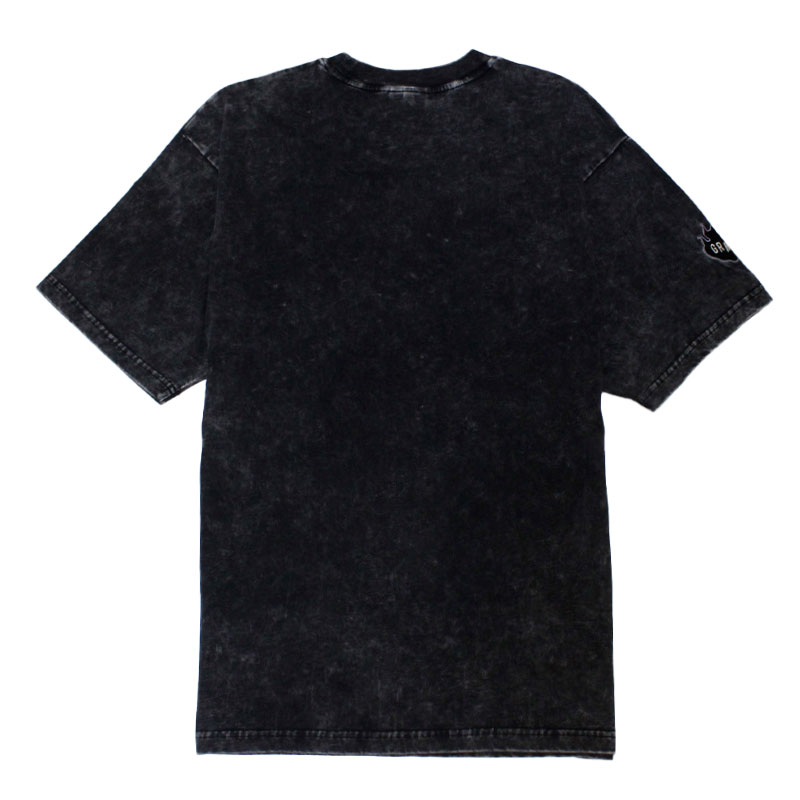 GRIMEY(グライミー)/ CLOVEN TONGUES STONE WASHED OVERSIZED TEE -BLACK-