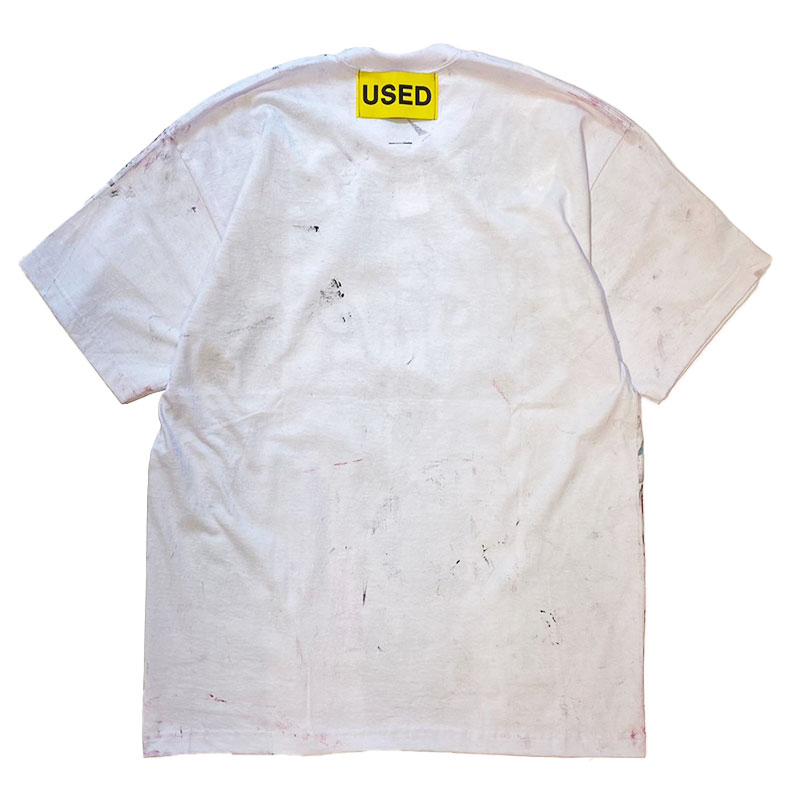 USED SS T-SHIRT -WHITE-(H) SIZE:L