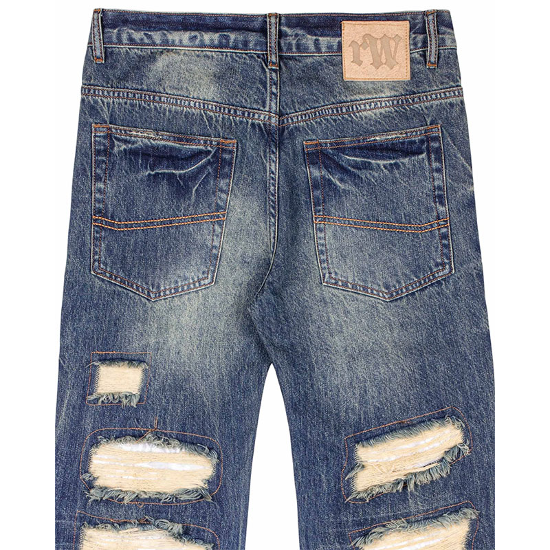 RACER WORLD WIDE（レーサーワールドワイド）/ DISTRESED LACE JEANS -BLUE-