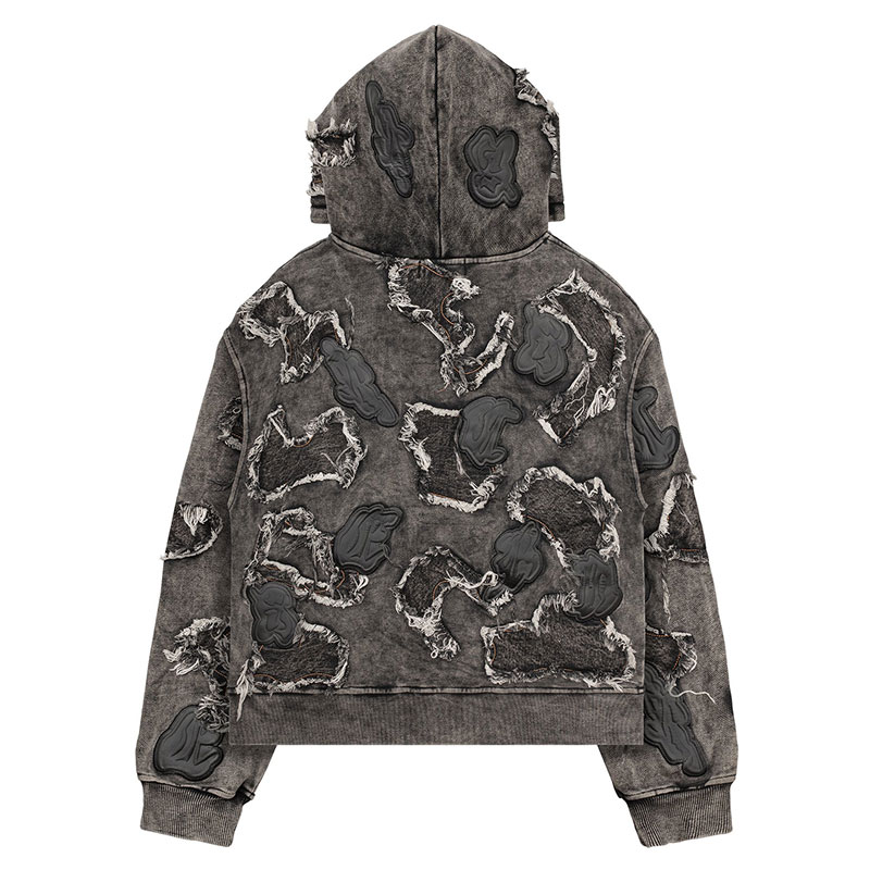 RACER WORLD WIDE（レーサーワールドワイド）/ WASHED DEFINITIVE PATCH HOODIE -CHARCOAL-