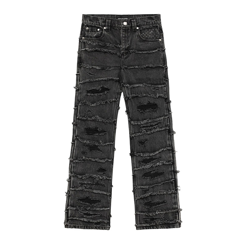 RACER WORLD WIDE（レーサーワールドワイド）/ WASHED FLAG JEANS -BLACK-