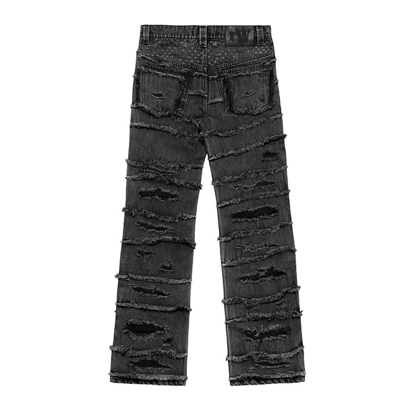 RACER WORLD WIDE（レーサーワールドワイド）/ WASHED FLAG JEANS -BLACK-