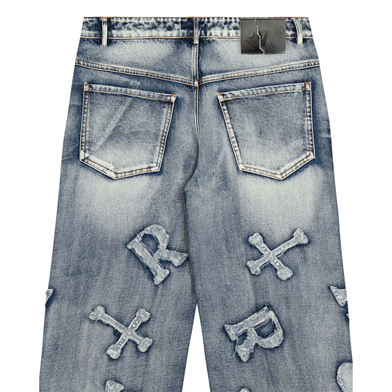 RACER WORLD WIDE（レーサーワールドワイド）/ WASHED BLUE PATCH JEANS -LIGHT BLUE-