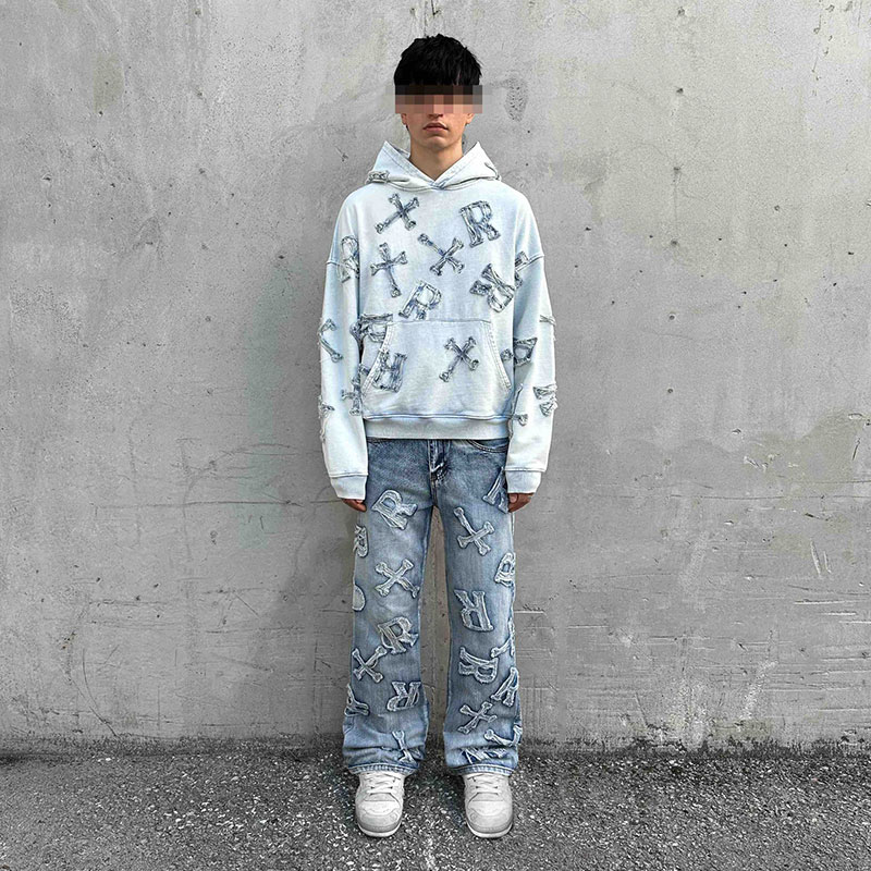 RACER WORLD WIDE（レーサーワールドワイド）/ WASHED BLUE PATCH JEANS -LIGHT BLUE-