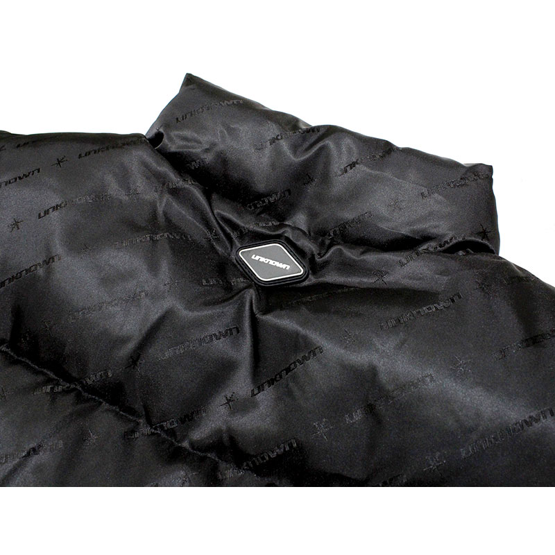 UNKNOWN LONDON(アンノウンロンドン)/ ALL OVER MONOGRAM PUFFER JACKET -BLACK-